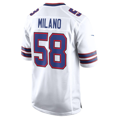 B.Bills #58 Matt Milano Black White Away Game Player Jersey American Stitched Football Jerseys - Main View
