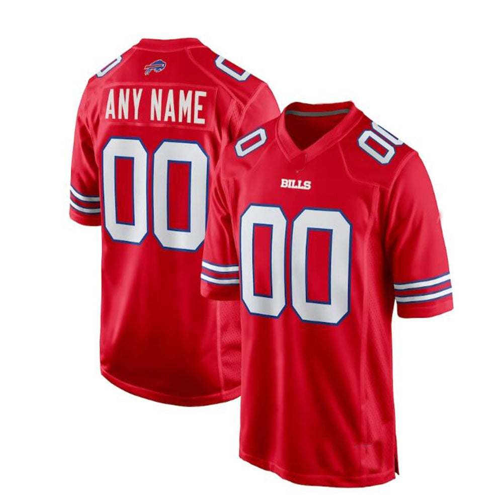 Custom B.Bills Red Alternate Game Jersey Stitched Jersey Football Jerseys - Main View