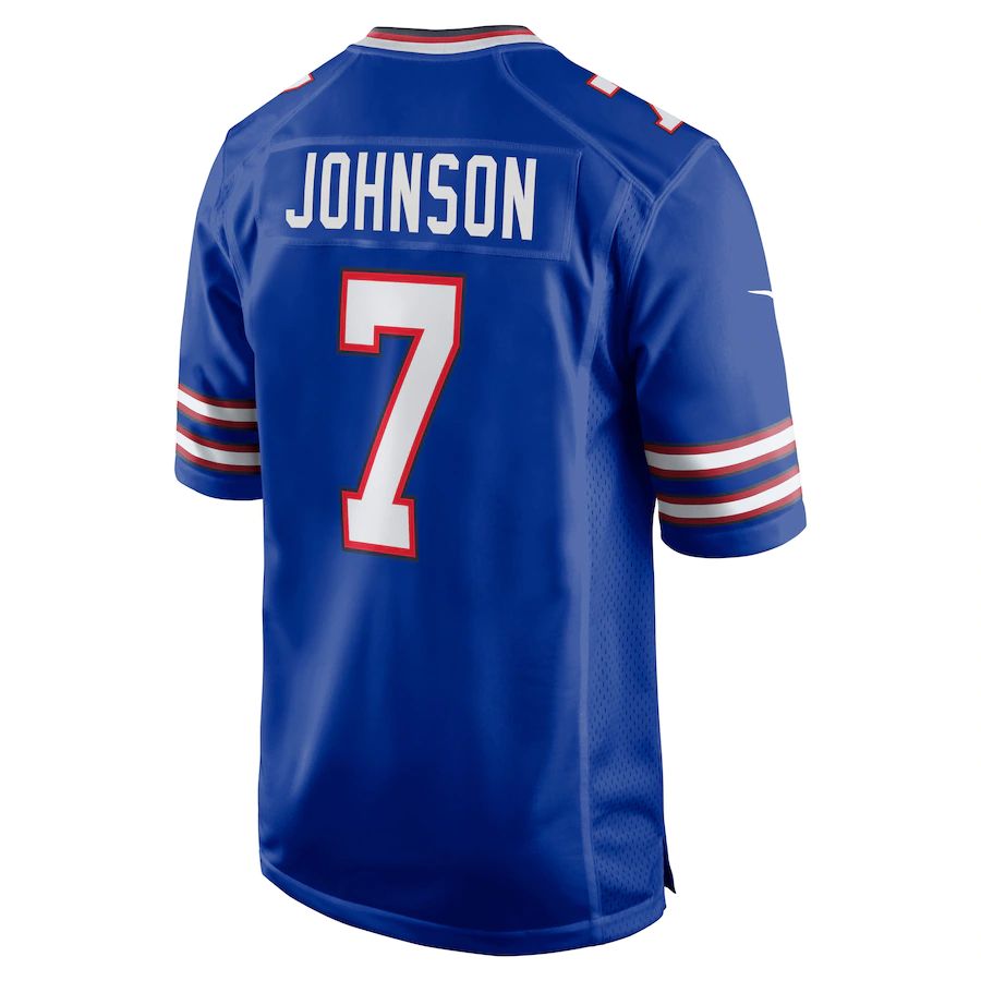 B.Bills #7 Taron Johnson Royal Game Jersey American Stitched Football Jerseys - Main View