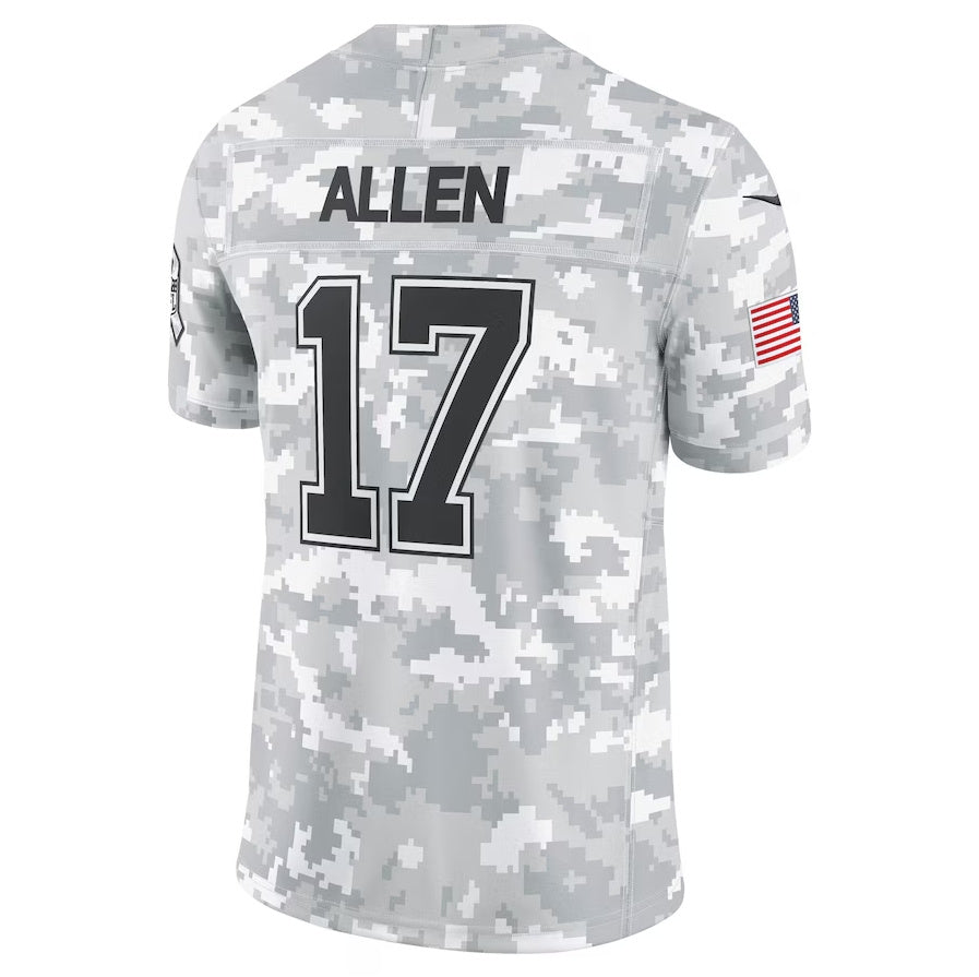 B.Bills #17 Josh Allen Arctic Camo 2024 Salute to Service Limited Stitched American Football Jerseys - Main View