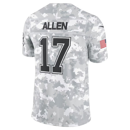 B.Bills #17 Josh Allen Arctic Camo 2024 Salute to Service Limited Stitched American Football Jerseys - Main View