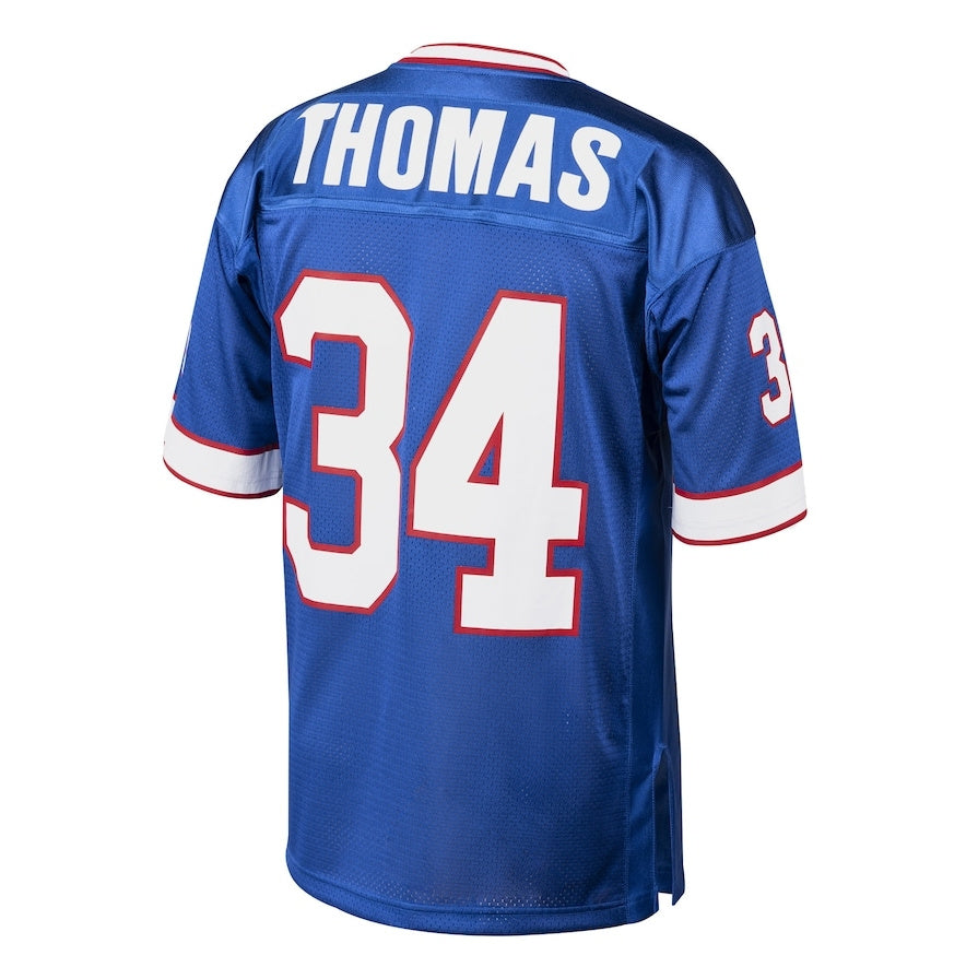 B.Bills #34 Thurman Thomas 1985 Mitchell & Ness Authentic Throwback Retired Player Jersey - Royal American Stitched Football Jerseys - Main View