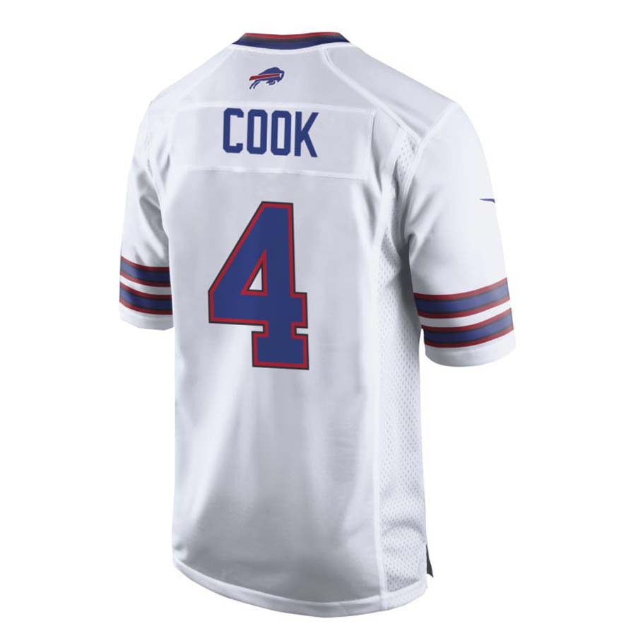 B.Bills #4 James Cook White Game Player Jersey American Stitched Football Jerseys - Main View