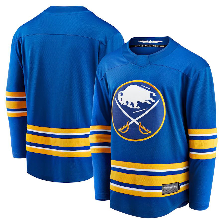 B.Sabres Fanatics Branded 2020-21 Home Breakaway Jersey Royal Stitched American Hockey Jerseys - Main View