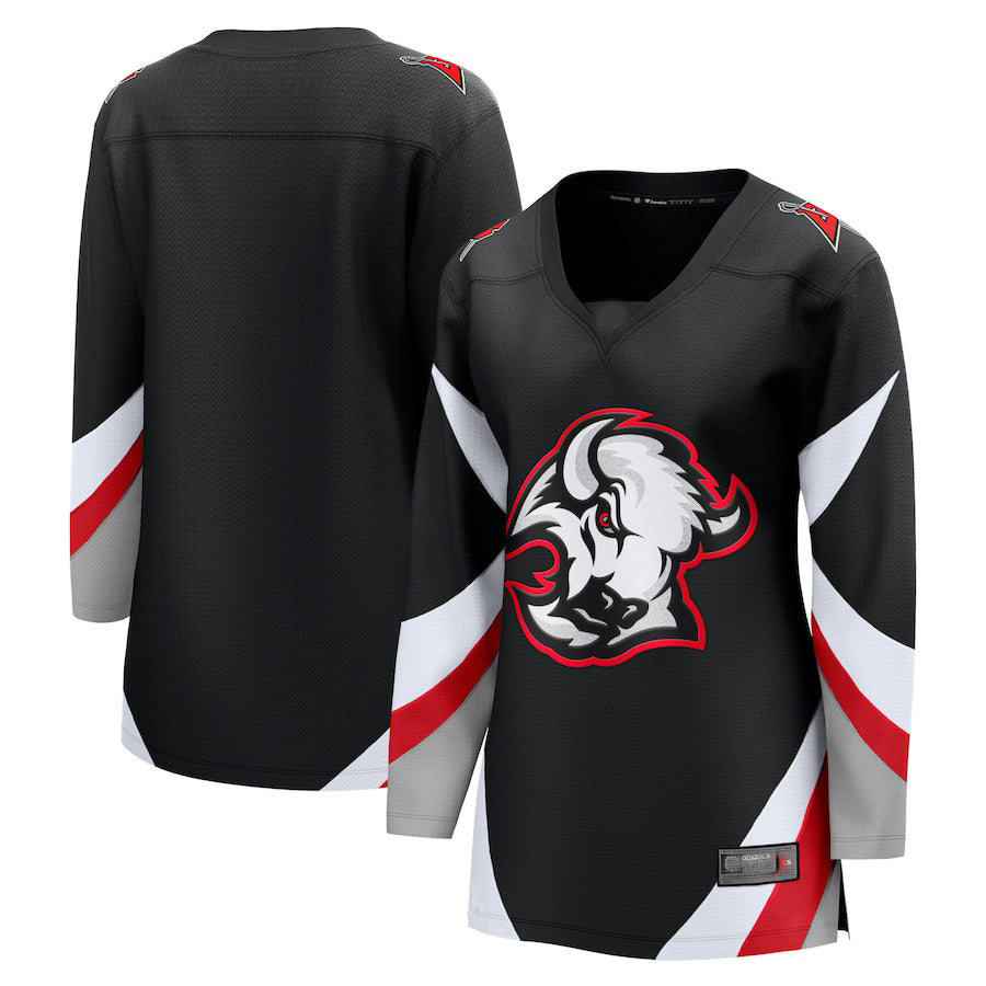 B.Sabres Fanatics Branded Alternate Premier Breakaway Blank Jersey Black Stitched American Hockey Jerseys - Main View