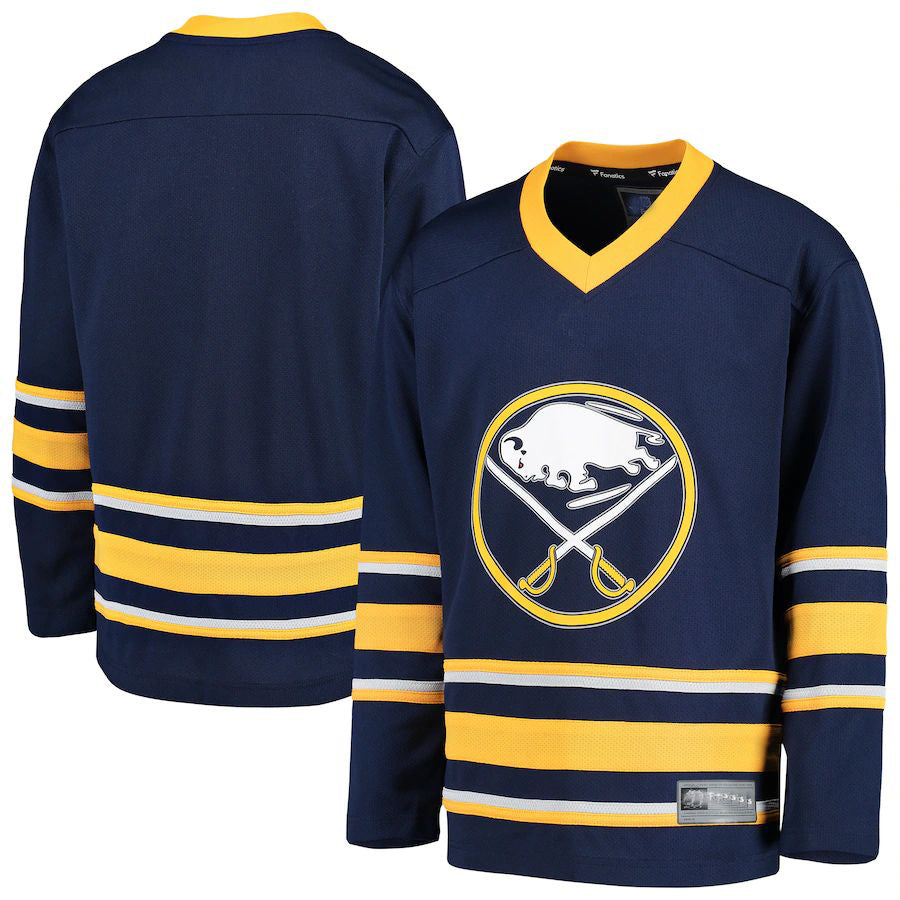 B.Sabres Fanatics Branded Home Replica Blank Jersey  Navy Stitched American Hockey Jerseys - Main View