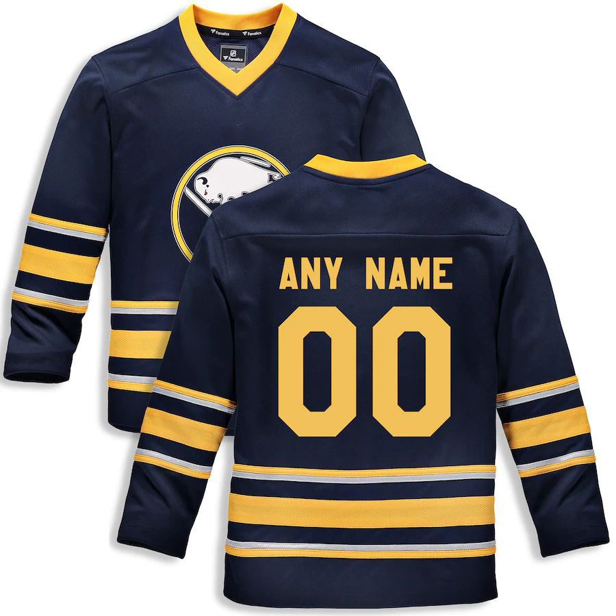 Custom B.Sabres Fanatics Branded Home Replica Custom Jersey  Navy Stitched American Hockey Jerseys - Main View