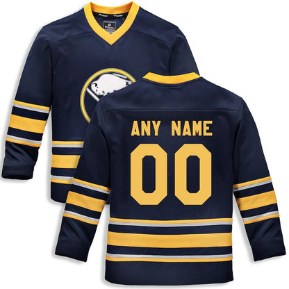 Custom B.Sabres Fanatics Branded Home Replica Custom Jersey  Navy Stitched American Hockey Jerseys - Main View