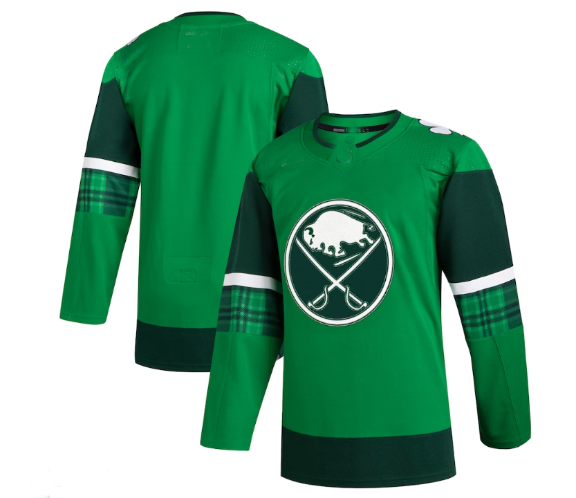 B.Sabres 2023 St. Patrick's Day Primegreen Authentic Jersey - Kelly Green Stitched American Hockey Jerseys - Main View