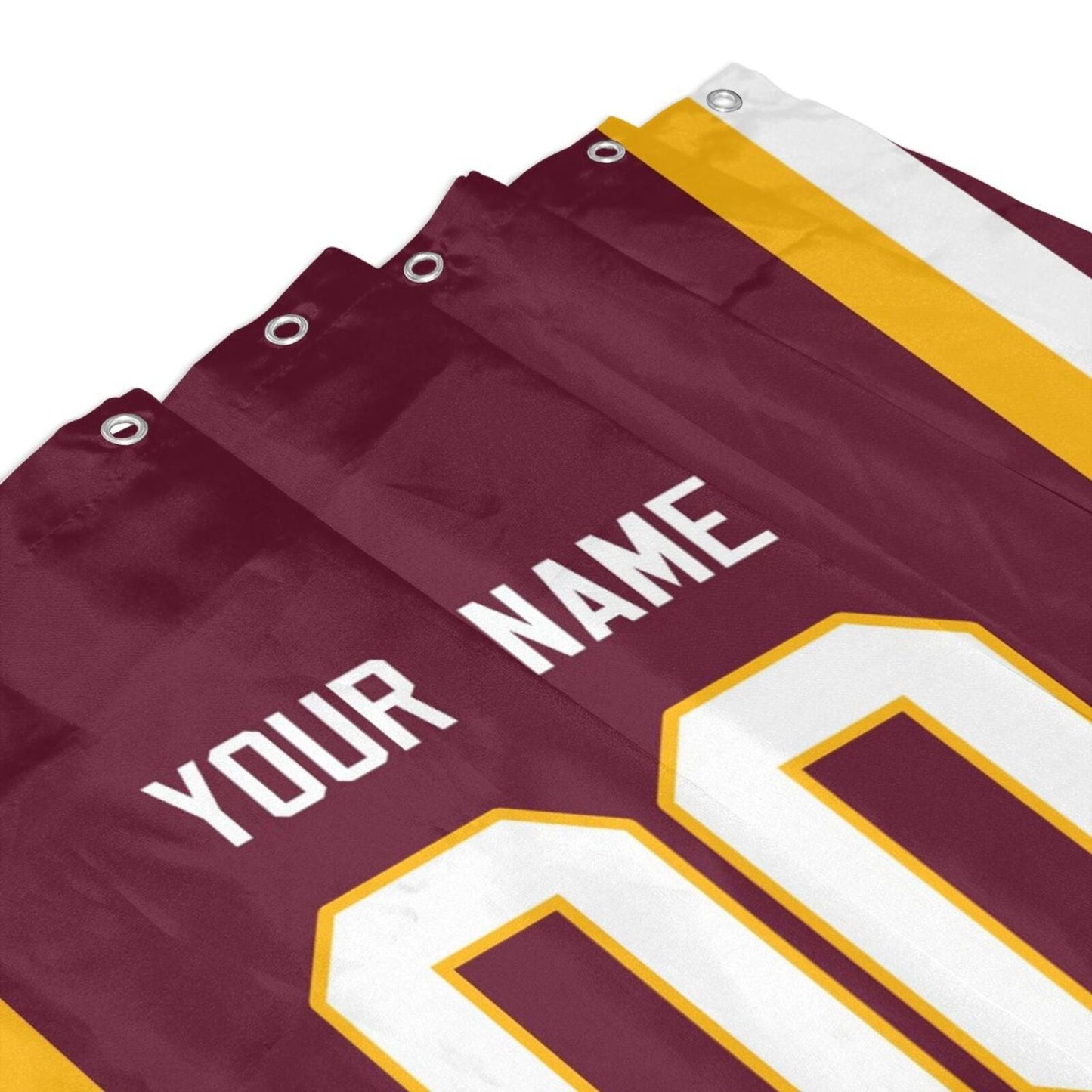 Custom W.Commanders Football style personalized shower curtain custom design name and number set of 12 shower curtain hooks Rings view 4