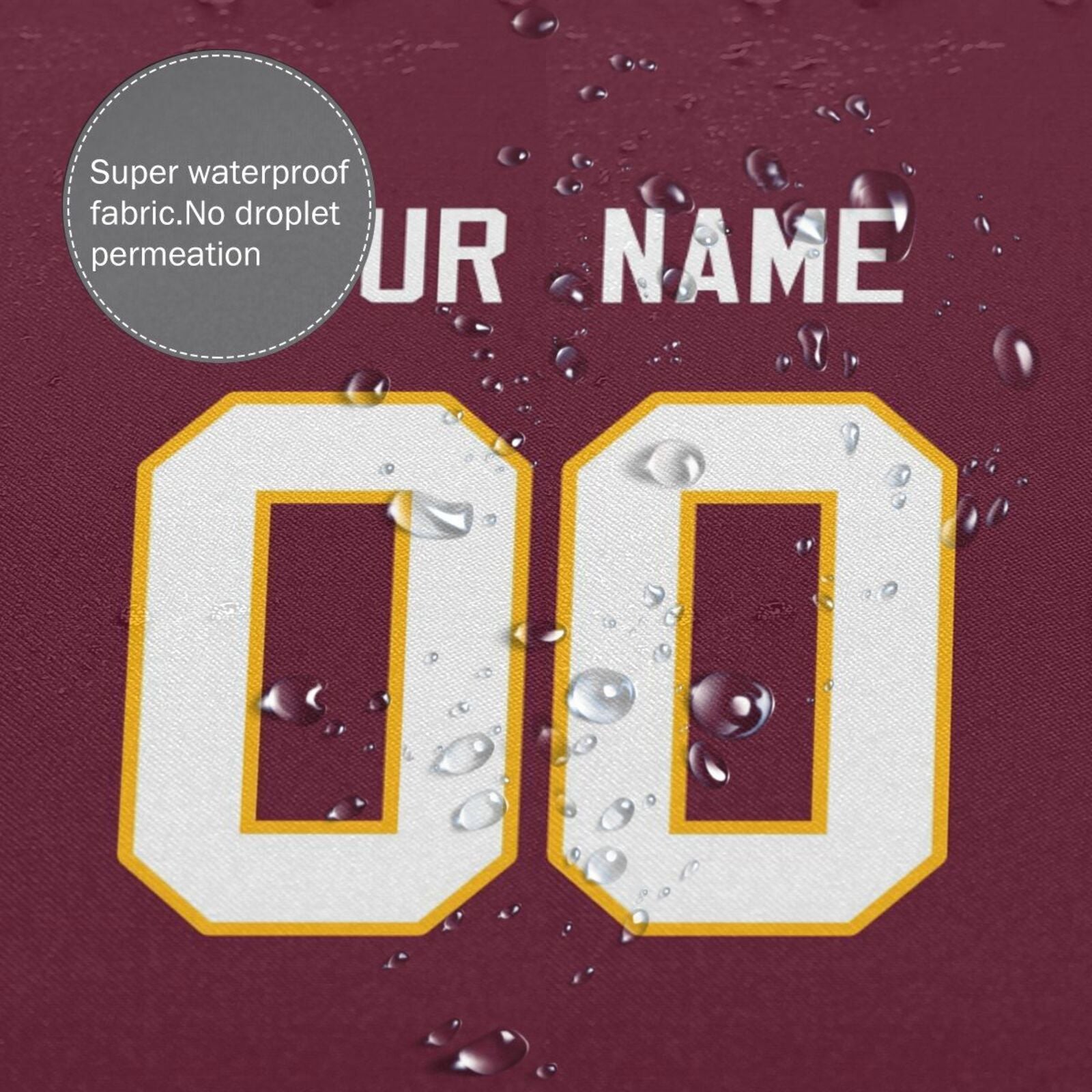 Custom W.Commanders Football style personalized shower curtain custom design name and number set of 12 shower curtain hooks Rings view 5