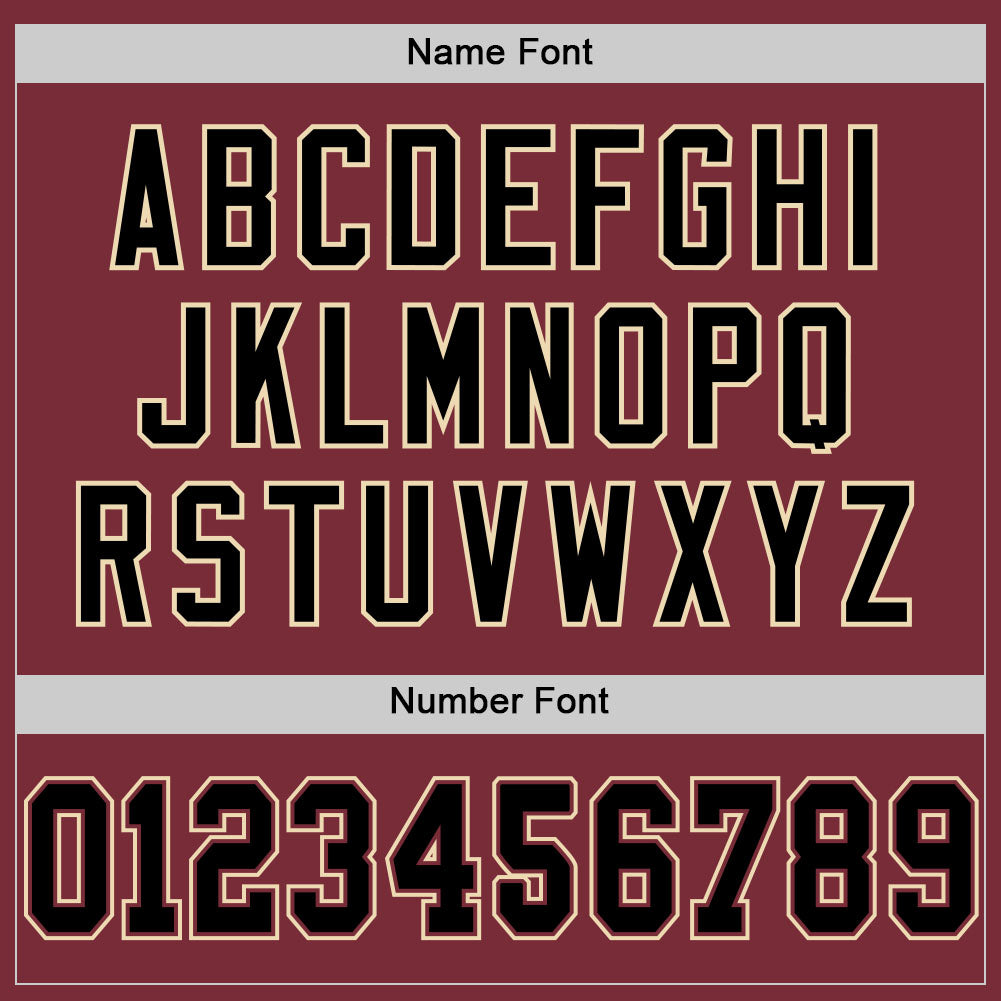 Custom Burgundy Black-Cream Mesh Authentic Football Jersey view 4
