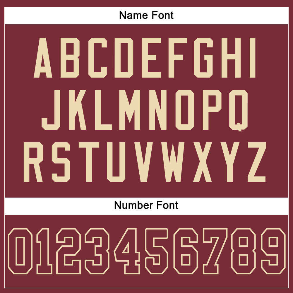 Custom Burgundy Burgundy-Cream Mesh Authentic Football Jersey view 4