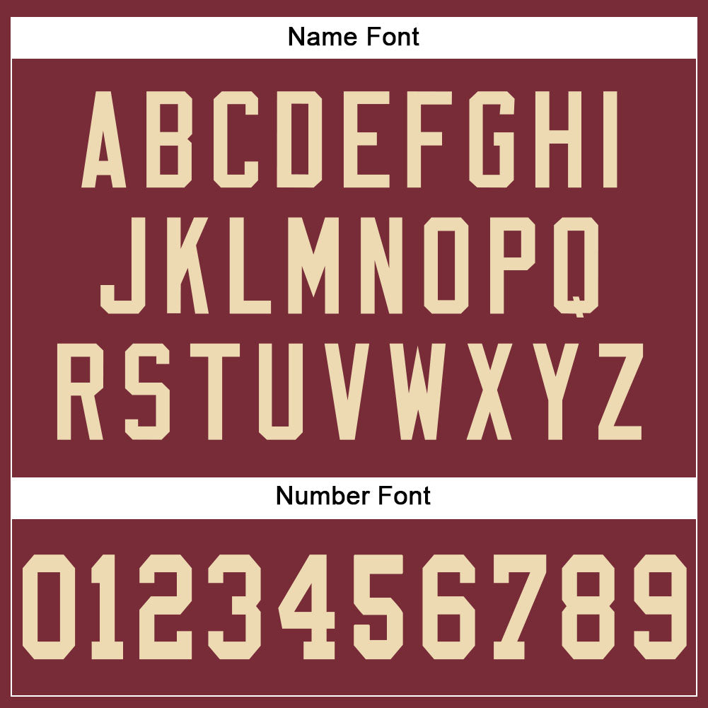 Custom Burgundy Cream Mesh Authentic Football Jersey view 4