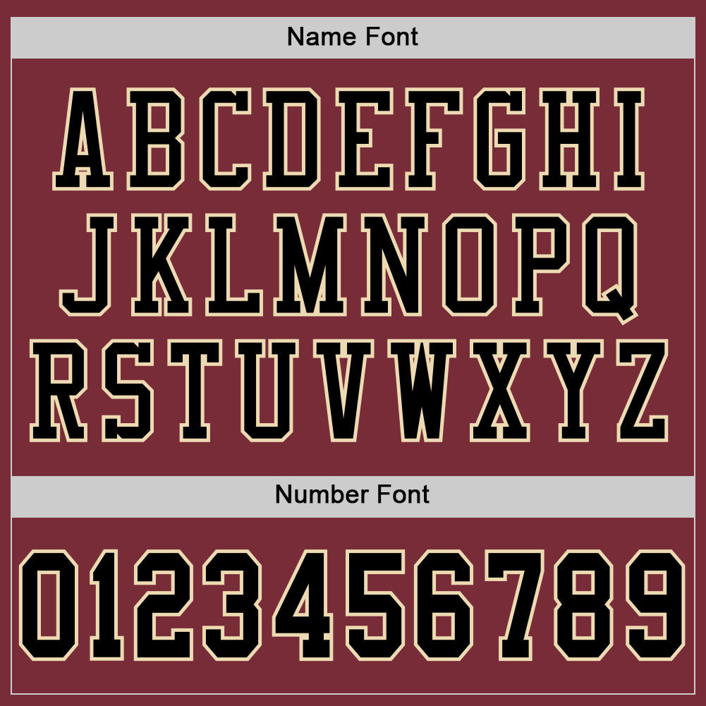 Custom Burgundy Black-Cream Mesh Authentic Football Jersey view 4