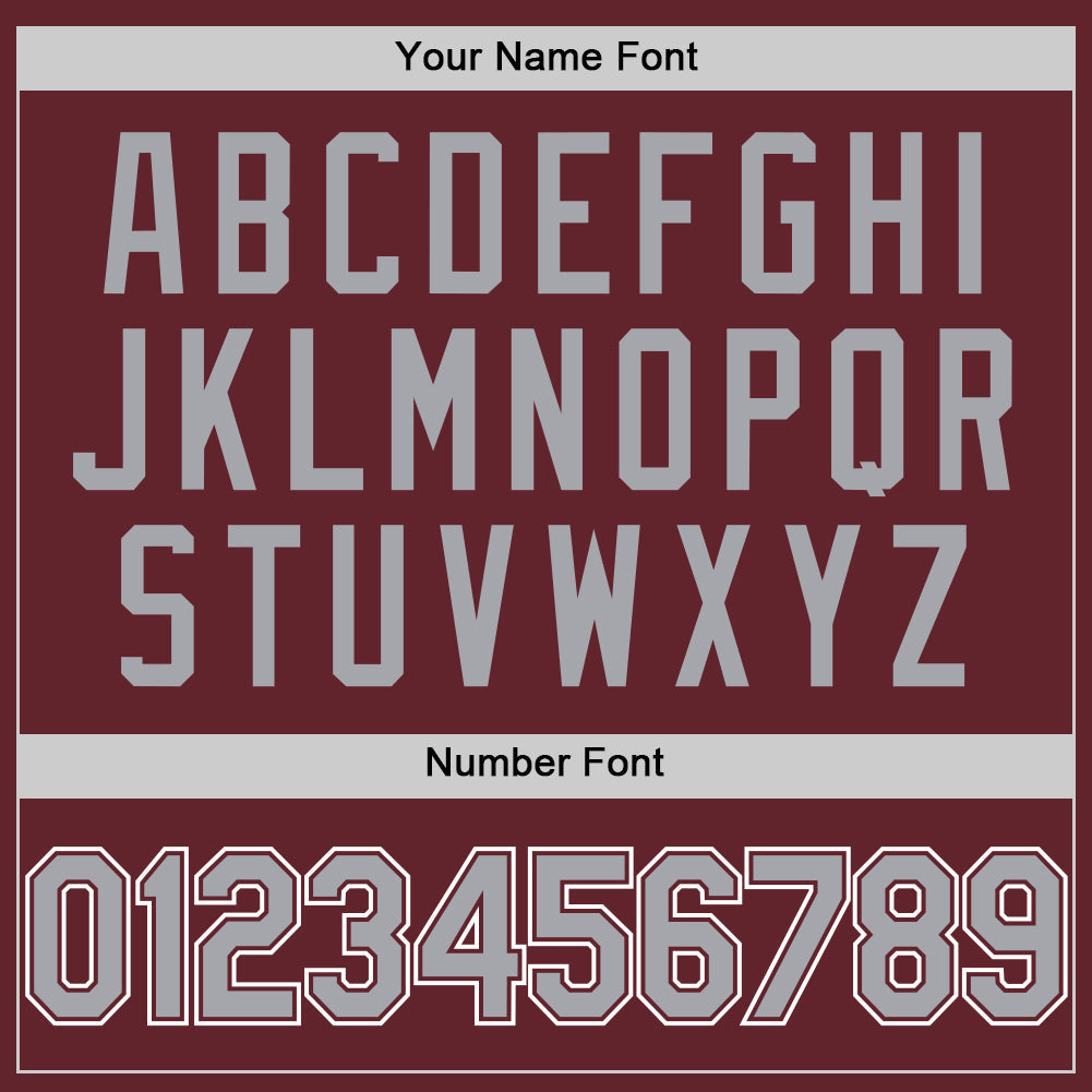 Custom Burgundy Gray-White Performance T-Shirt view 4