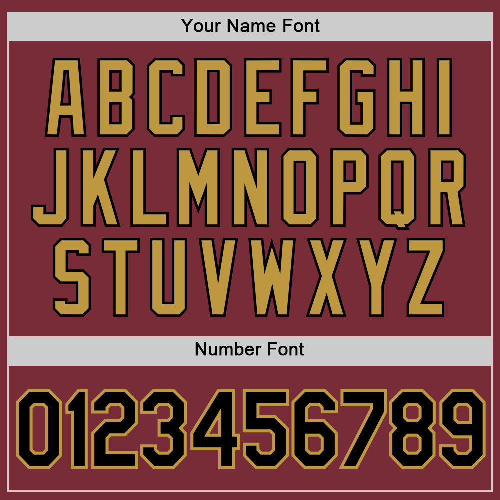Custom Burgundy Black-Old Gold Authentic Baseball Jersey view 5