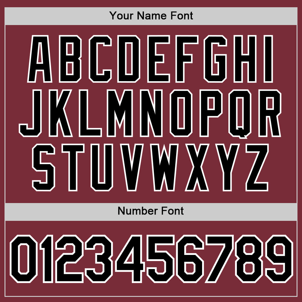 Custom Burgundy Black-White Authentic Baseball Jersey view 5