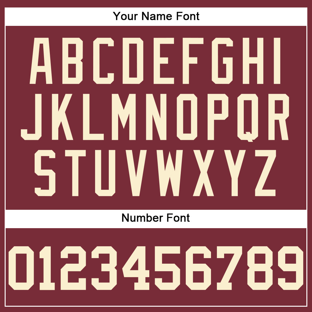 Custom Burgundy Cream Authentic Baseball Jersey view 5