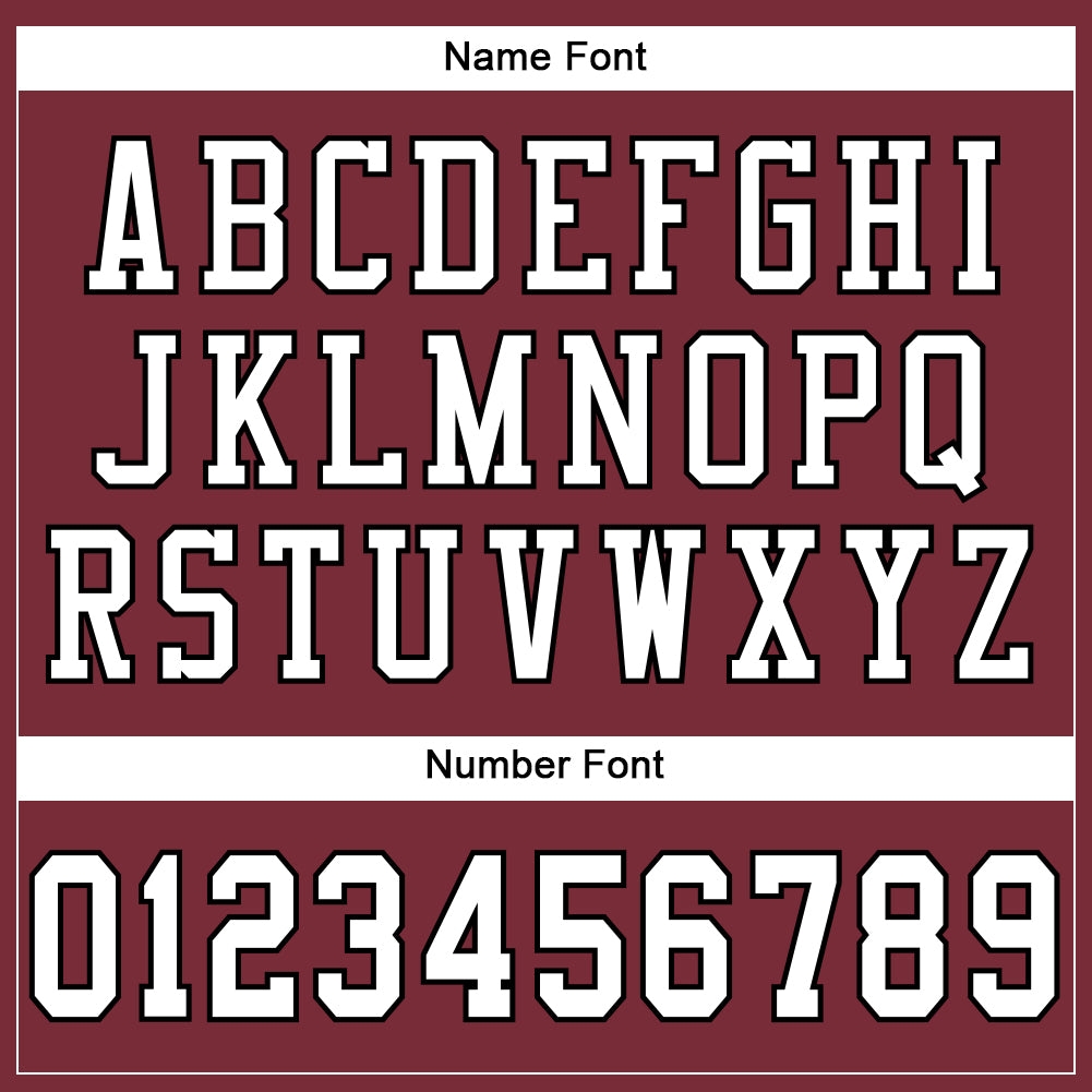 Custom Burgundy White-Black Mesh Authentic Football Jersey view 4