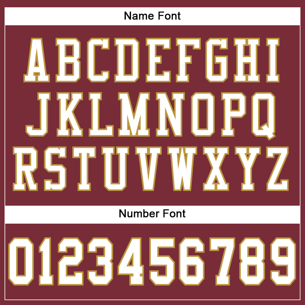 Custom Burgundy White-Old Gold Mesh Authentic Football Jersey view 5