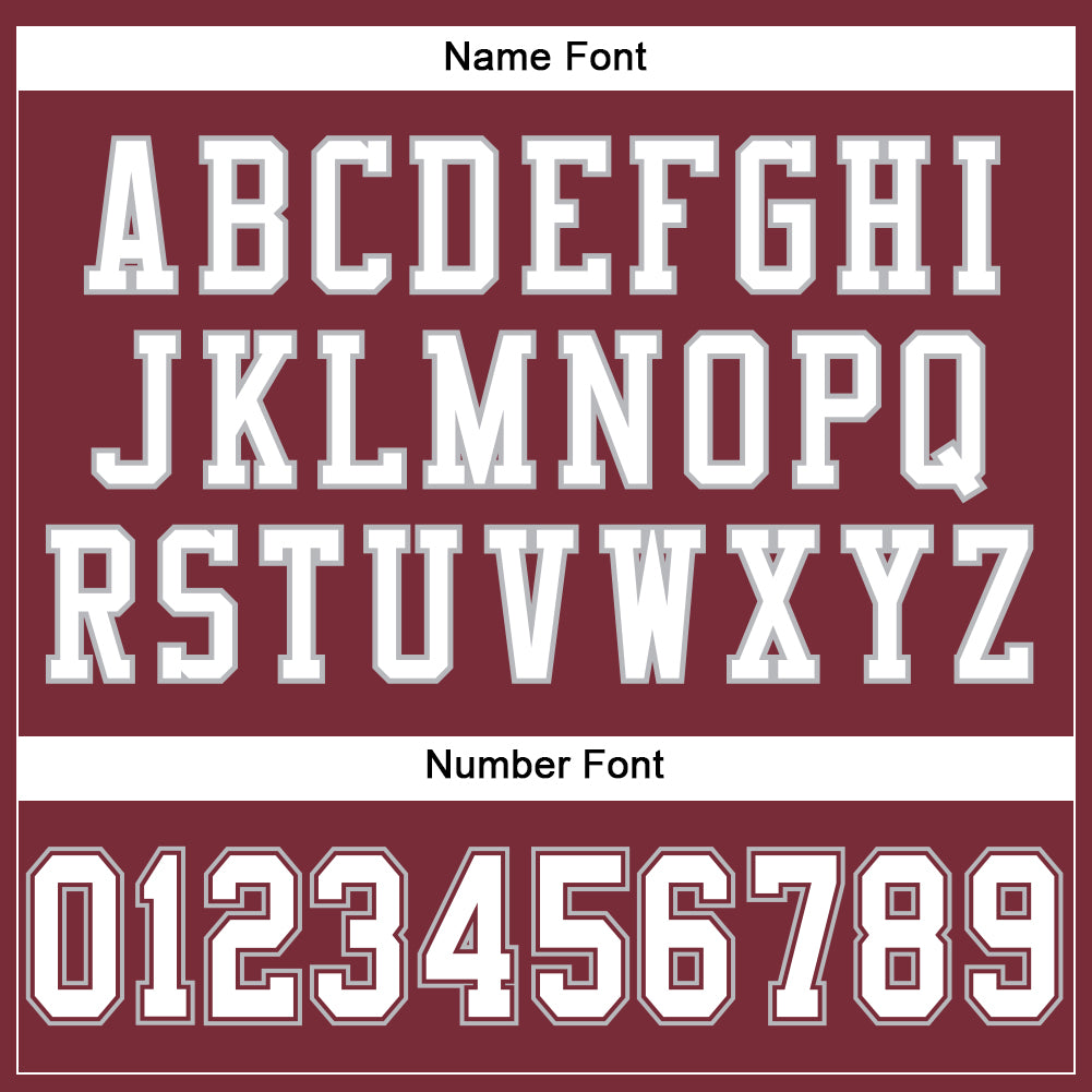 Custom Burgundy White-Gray Mesh Authentic Football Jersey view 4