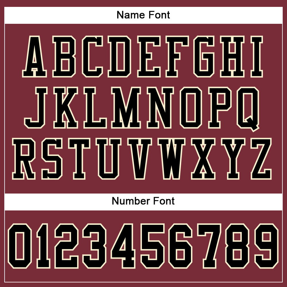 Custom Burgundy Black-Cream Mesh Authentic Football Jersey view 4