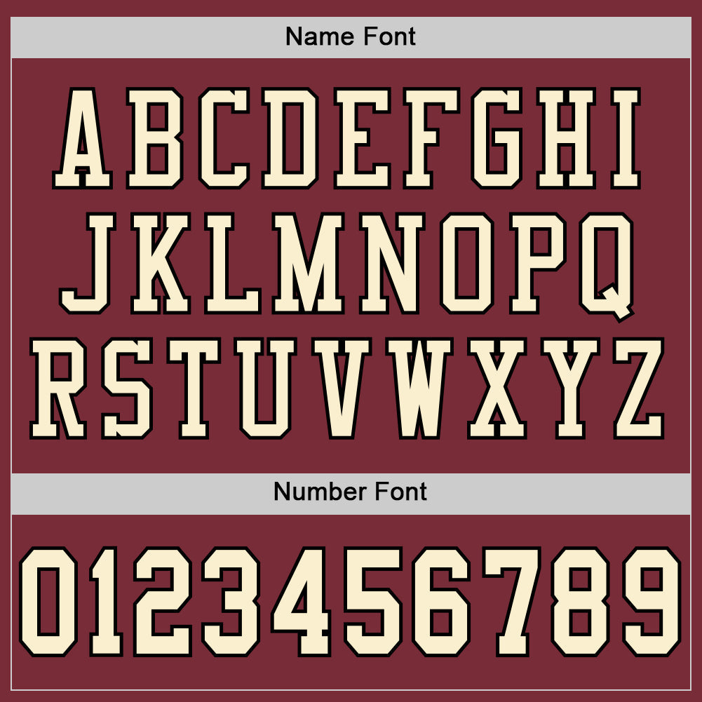 Custom Burgundy Cream-Black Mesh Authentic Football Jersey view 4