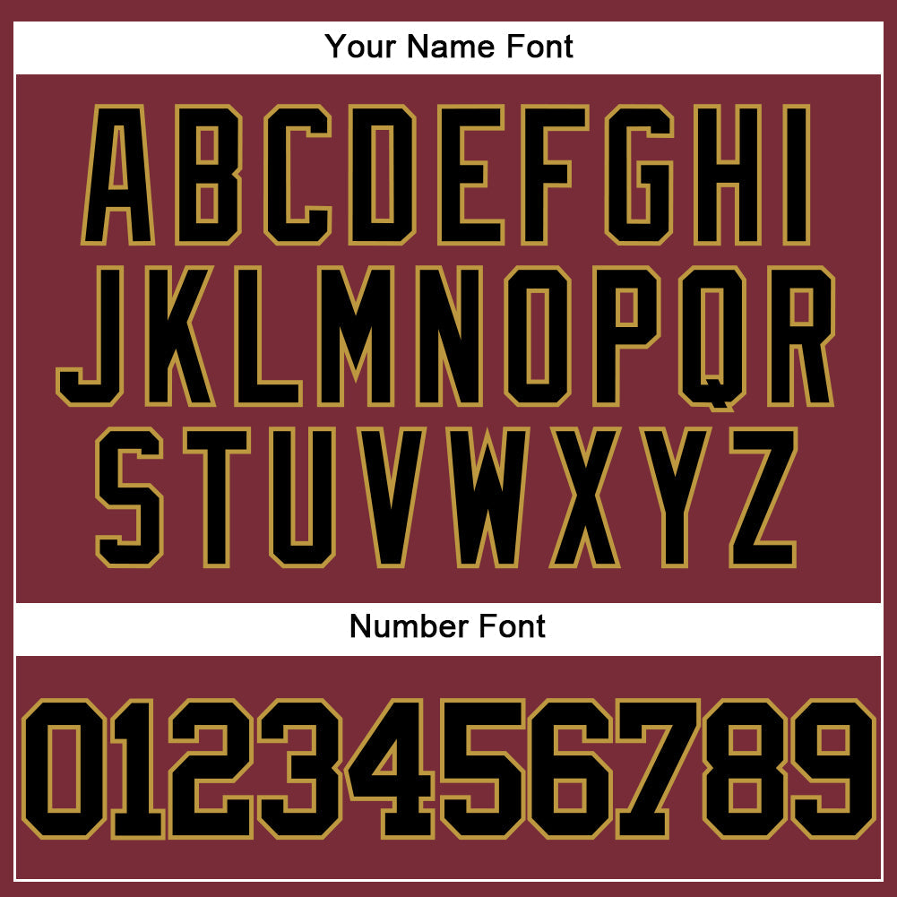 Custom Burgundy Black-Old Gold Authentic Baseball Jersey view 5