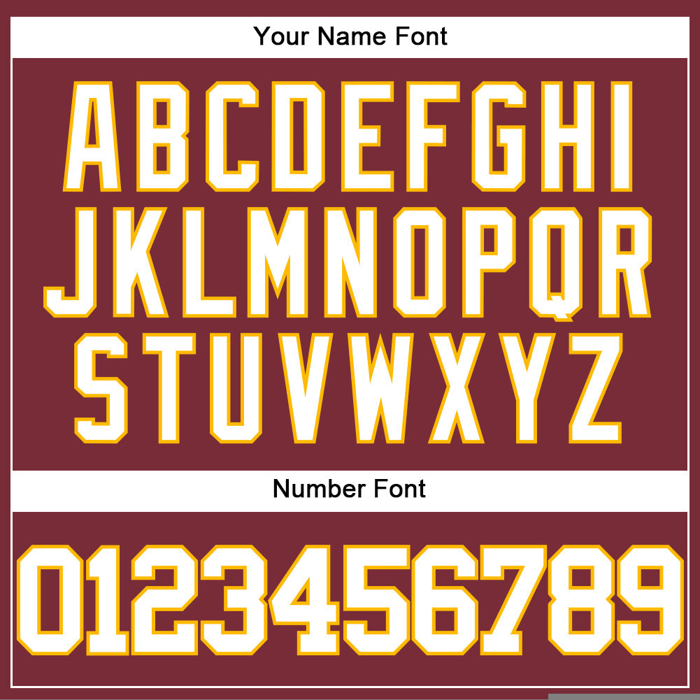 Custom Burgundy White-Gold Authentic Baseball Jersey view 5