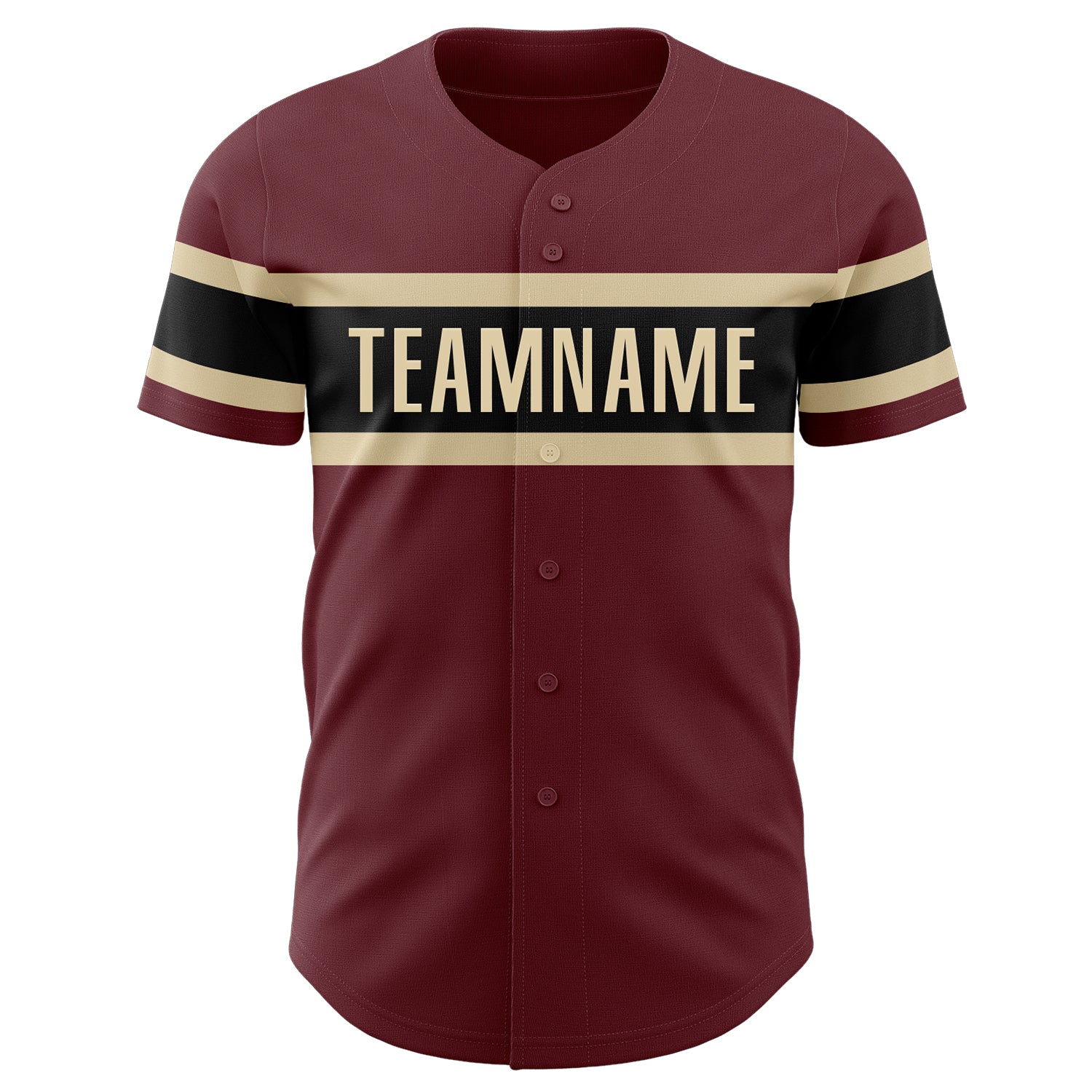Custom Burgundy Black-City Cream Authentic Baseball Jersey view 2