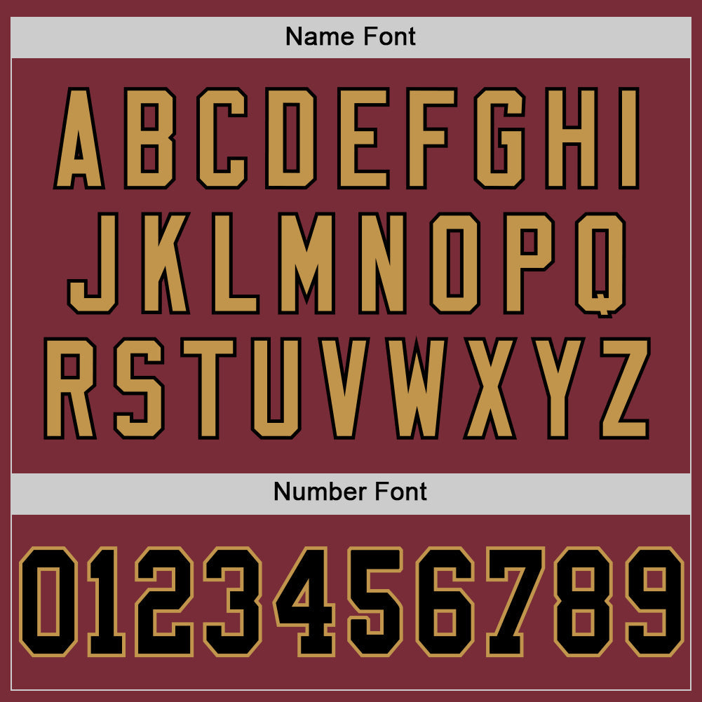 Custom Burgundy Black-Old Gold Mesh Authentic Throwback Football Jersey view 4