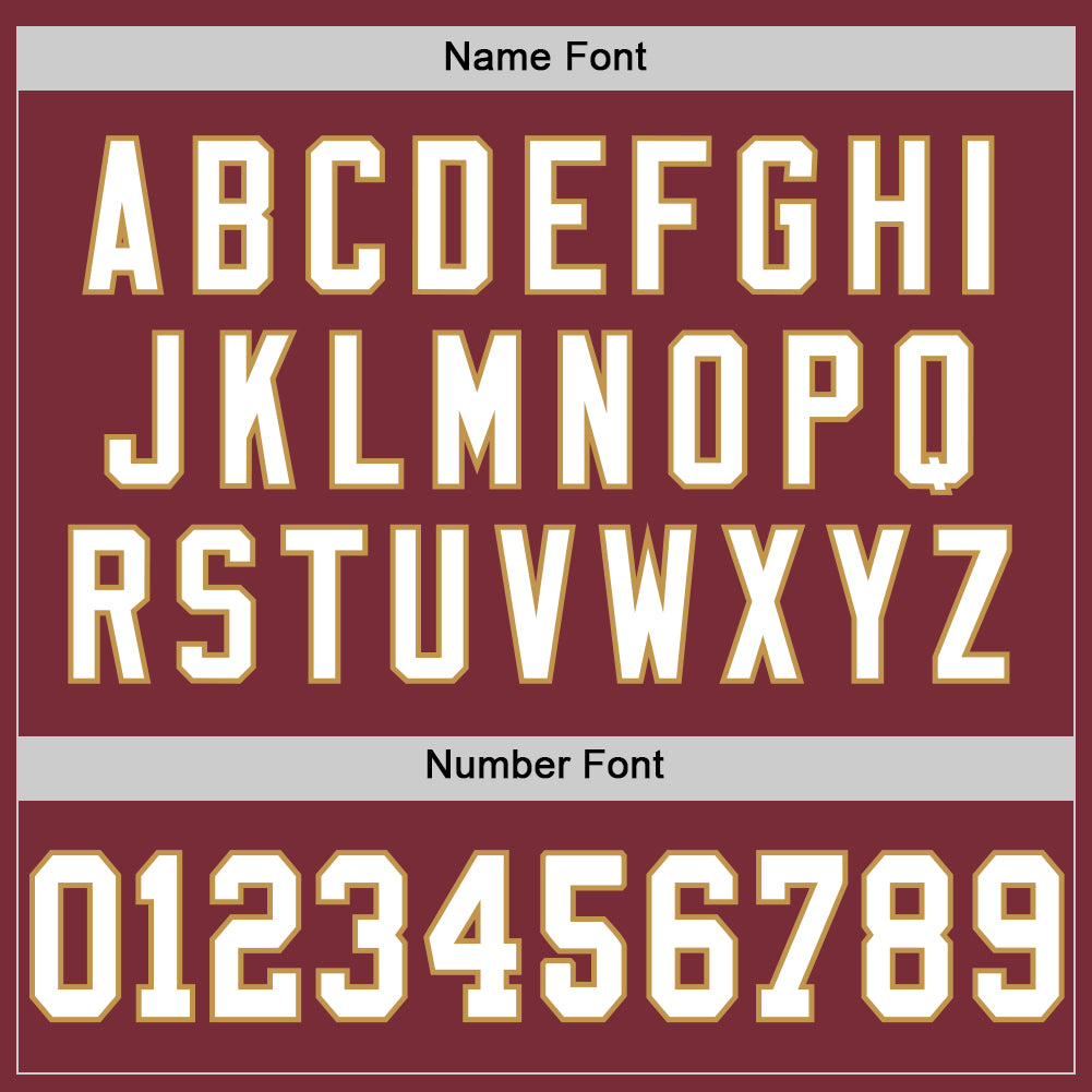 Custom Burgundy White-Old Gold Mesh Authentic Throwback Football Jersey view 4