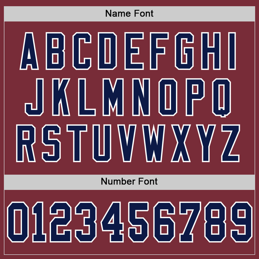 Custom Burgundy Navy-White Mesh Authentic Throwback Football Jersey view 4