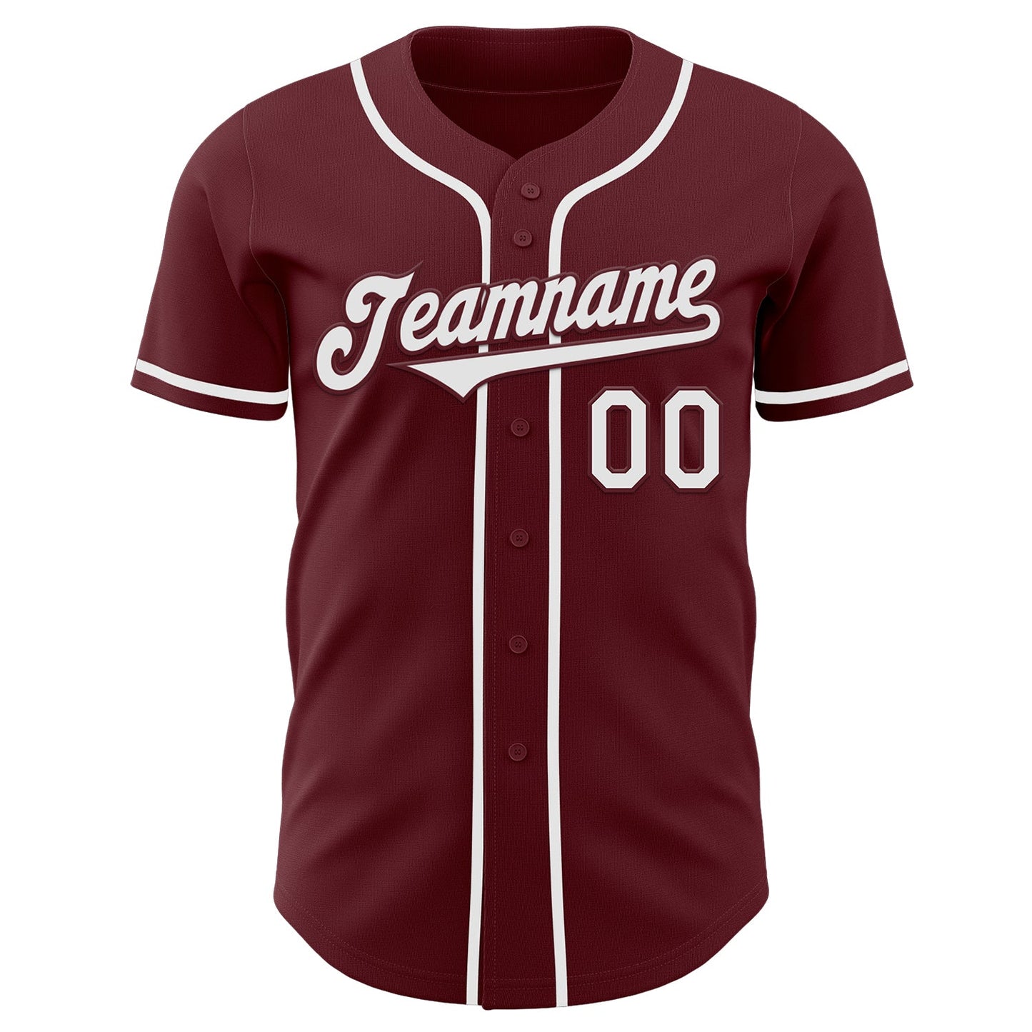 Custom Burgundy White Authentic Baseball Jersey view 2