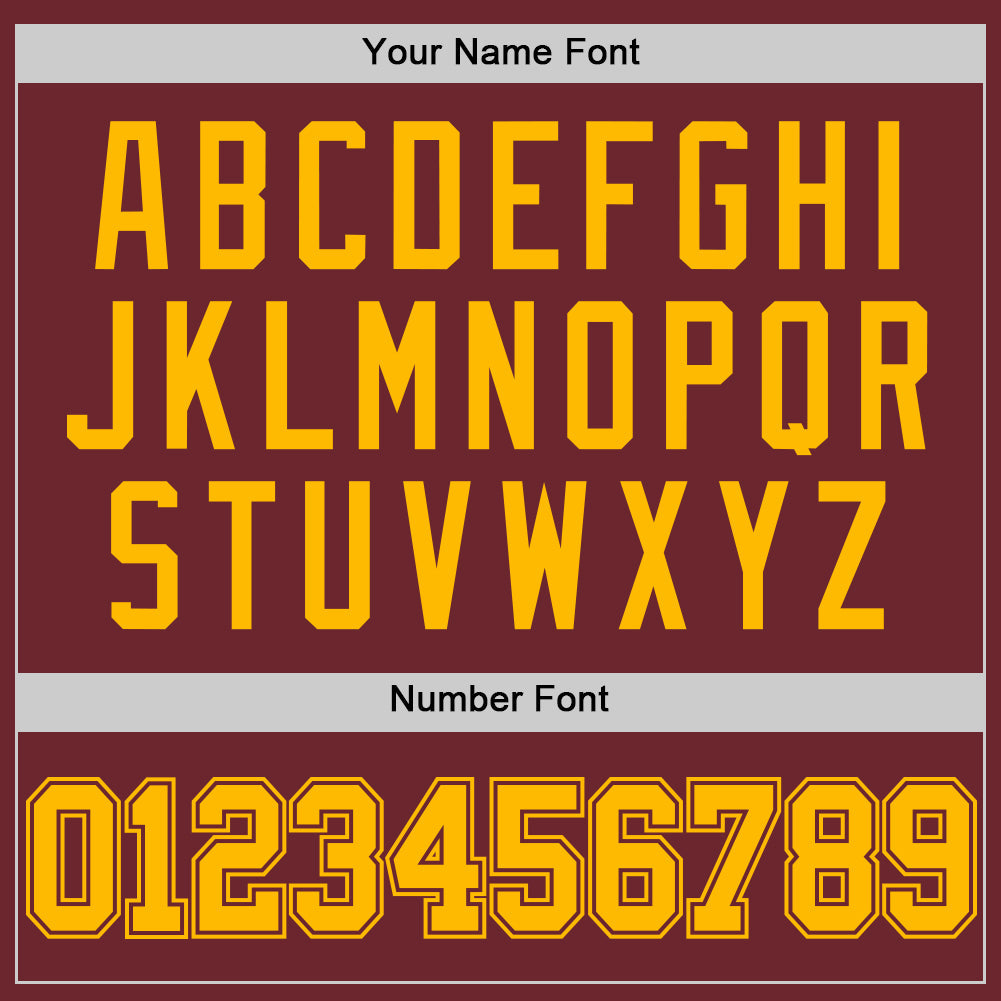 Custom Burgundy Gold Authentic Basketball Jersey view 4