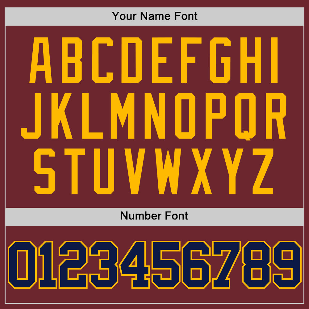 Custom Burgundy Navy-Gold Authentic Basketball Jersey view 4
