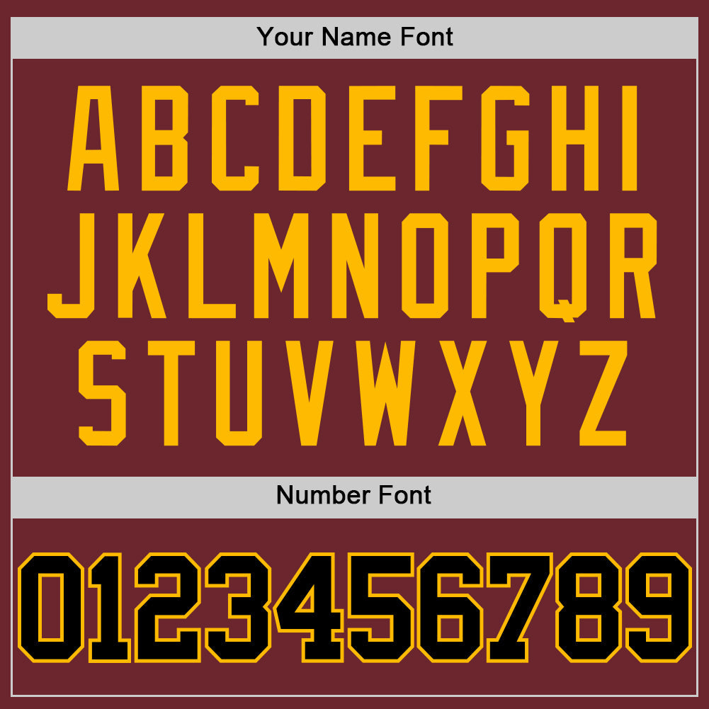 Custom Burgundy Black-Gold Authentic Basketball Jersey view 4