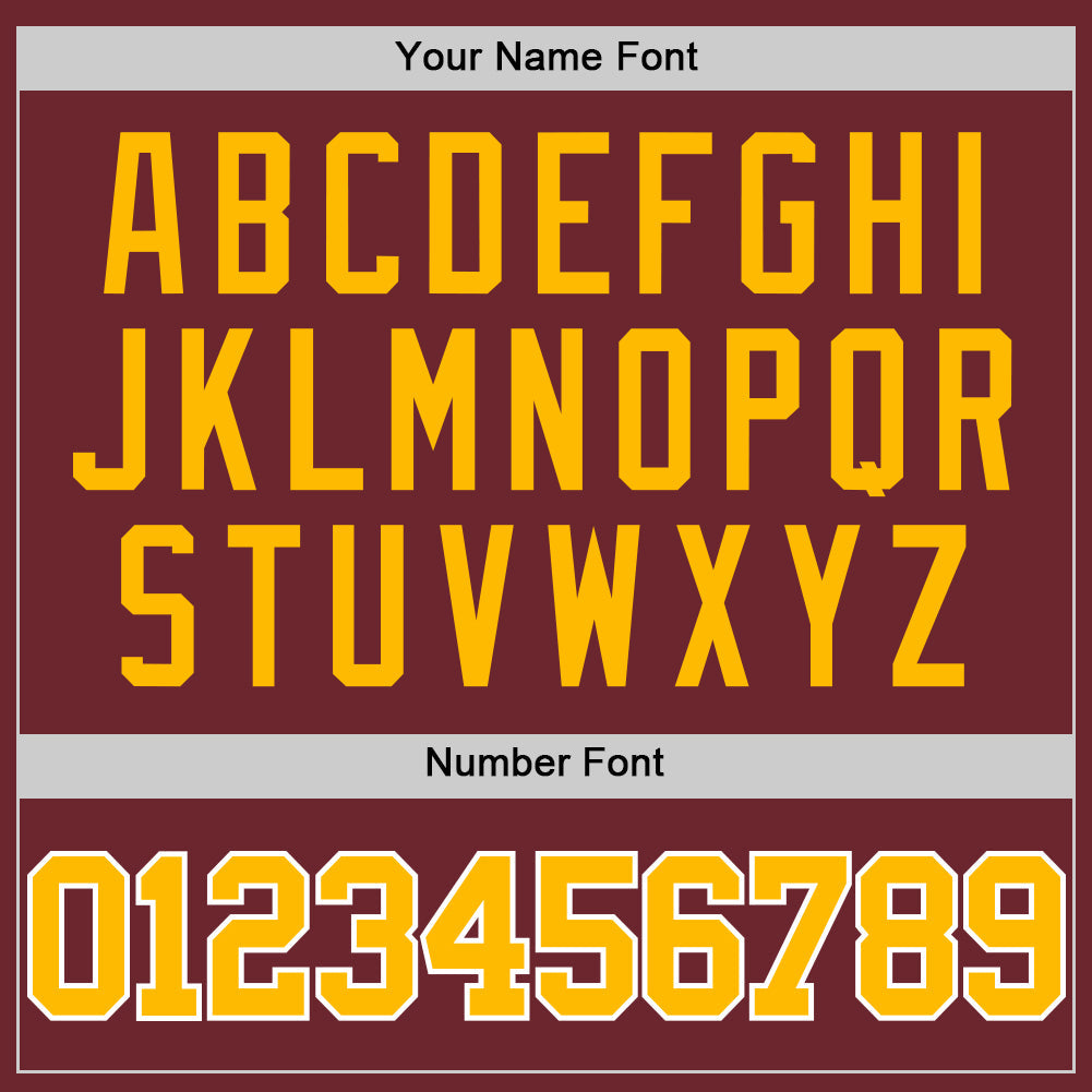 Custom Burgundy Gold-White Authentic Basketball Jersey view 4
