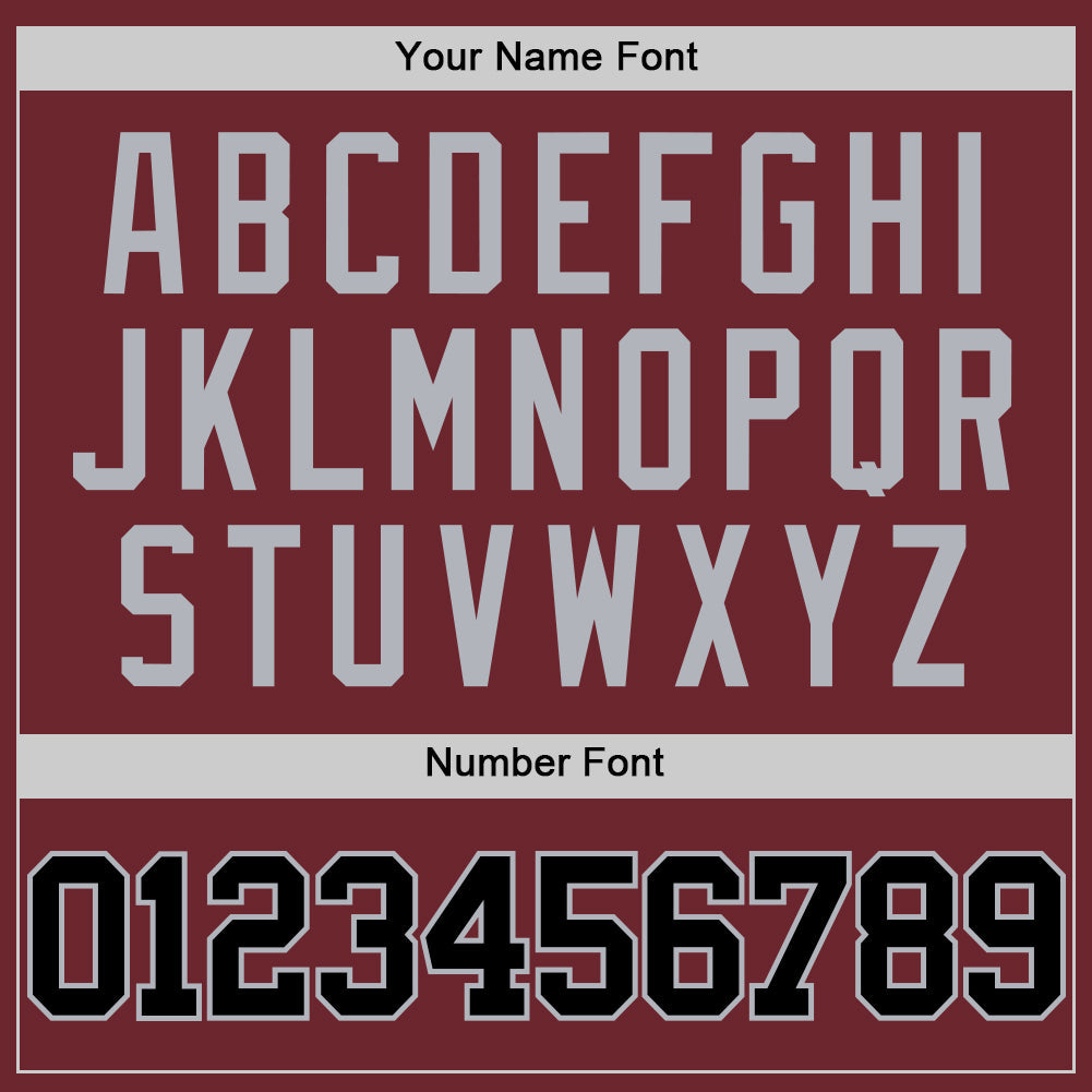 Custom Burgundy Black-Gray Authentic Basketball Jersey view 4