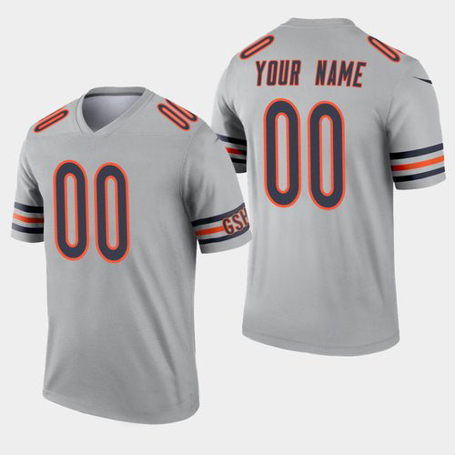 Custom C.Bears Inverted Legend Silver Jersey Stitched Jersey Football Jerseys - Main View
