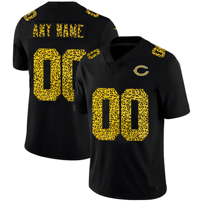 Custom C.Bears Leopard Print Fashion Vapor Limited Jersey Black Stitched Jersey Football Jerseys - Main View