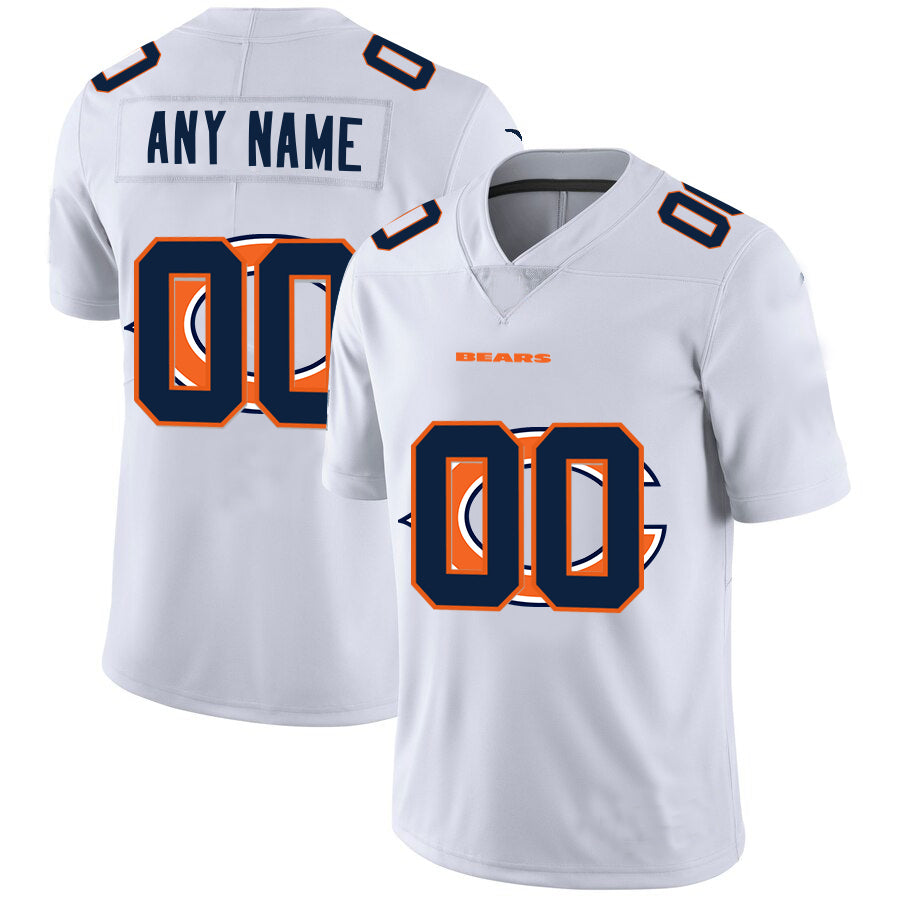 Custom C.Bears White Team Big Logo Vapor Untouchable Limited Jersey Stitched Jersey Football Jerseys - Main View