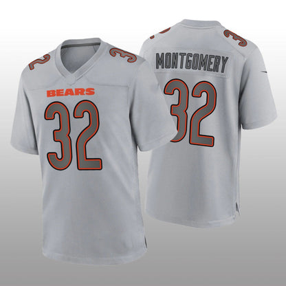 C.Bears #32 David Montgomery Gray Atmosphere Game Jersey Stitched American Football Jerseys - Main View