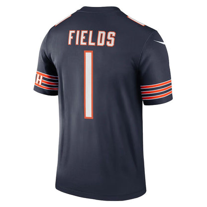 C.Bears #1 Justin Fields Navy Legend Jersey Stitched American Football Jerseys - Main View