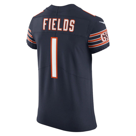 C.Bears #1 Justin Fields Navy Vapor Elite Jersey Stitched American Football Jerseys - Main View