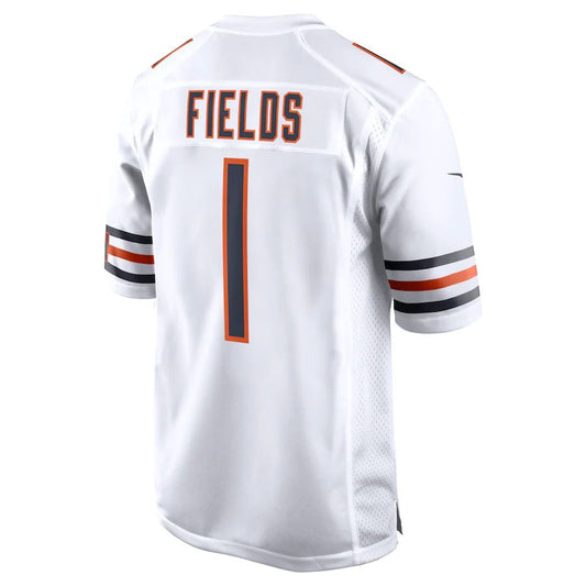 C.Bears #1 Justin Fields White Game Jersey Stitched American Football Jerseys - Main View