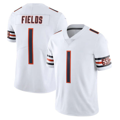 C.Bears #1 Justin Fields White Vapor Limited Jersey Stitched American Football Jerseys - Main View