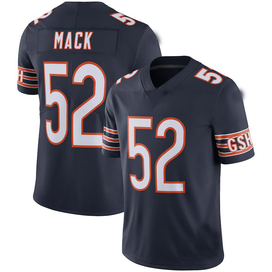 C.Bears #52 Khalil Mack Navy Vapor Limited Jersey Stitched American Football Jerseys - Main View