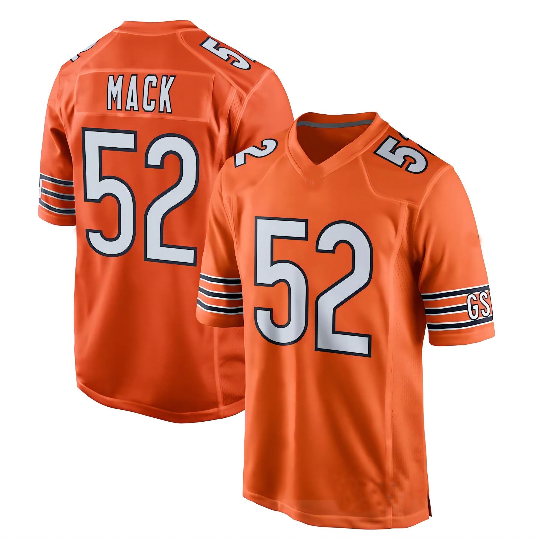 C.Bears #52 Khalil Mack Orange Game Jersey Stitched American Football Jerseys - Main View